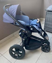 Passeggino duo reclinabile con navicella 0-4 anni