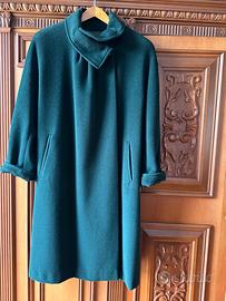 Cappotto verde scuro in lana e cachemire