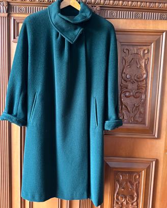 Cappotto verde scuro in lana e cachemire