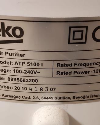 purificatore aria beko atp 5100