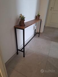 CONSOLLE in rovere e acciaio nero