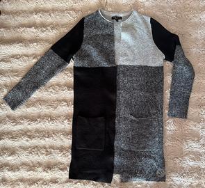 Cardigan lungo Amisu color nero grigio, S