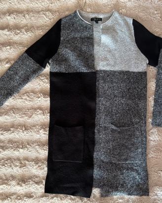 Cardigan lungo Amisu color nero grigio, S