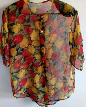 Camicia donna fantasia fiori