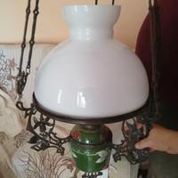 Lampadario lucerna antica  ferro battuto ceramica