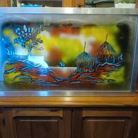 Quadro con vetro e cornice metallica 96 cm x 56 cm