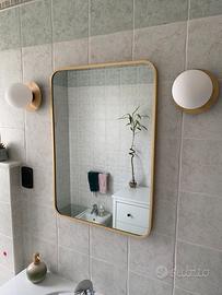 Set Specchio e Applique da bagno Color Dorato
