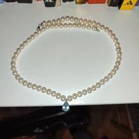 collana di vere perle con orecchini Miluna 