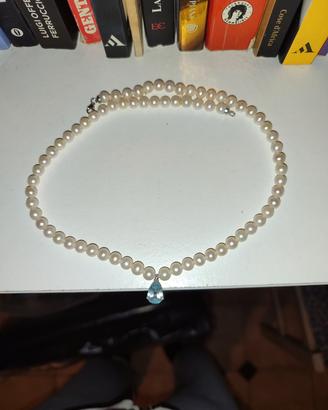 collana di vere perle con orecchini Miluna 