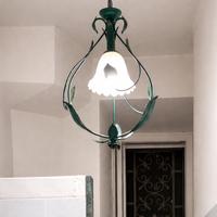 Lampadario in ferro battuto vintage