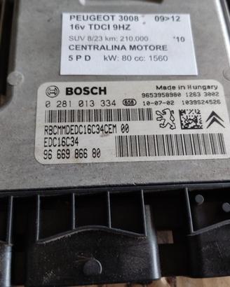 Centralina motore PEUGEOT 3008 1560cc TDCI 2010