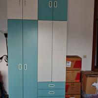 armadio Ikea smastad bianco azzurro 