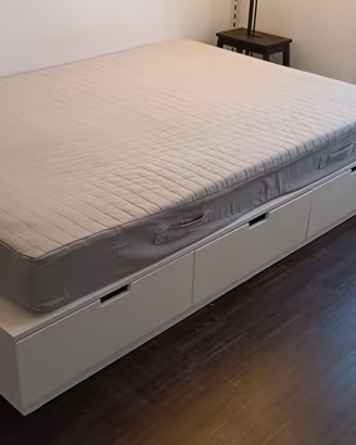Letto e cassetti Ikea Nordli bianco piazza e mezza
