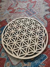 cerchio fiore della vita in legno diametro 30 cm