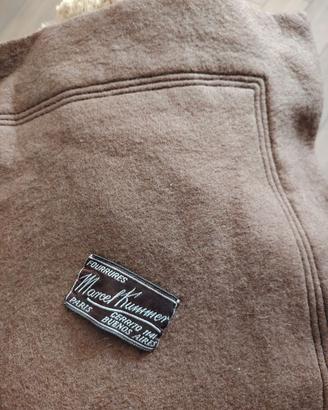 Coperta vintage con lana e pelliccia vera.
