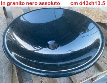Lavabo lavandino in granito nero assoluto
