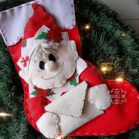 Calza befana o da camino con elfo, fatto a mano