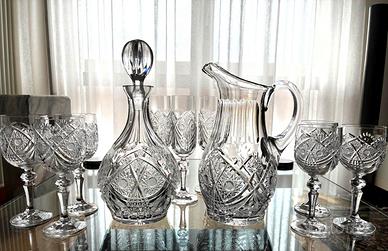 Servizio cristallo tagliato 38 pezzi NUOVO