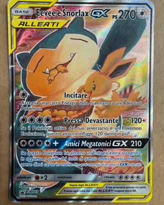 Carta Pokémon Eevee & Snorlax GX SM169 Promo