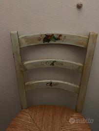 6 sedie decorate a mano