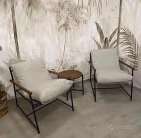 Set poltrone da giardino e tavolino. Nuovo