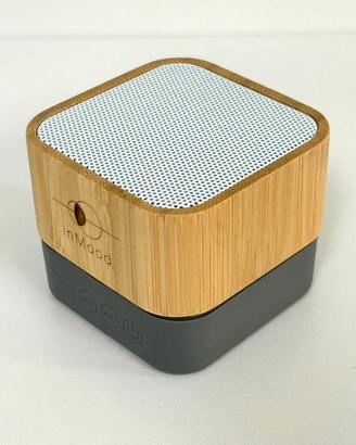 Mini diffusore Bluetooth/microSD in legno bamboo