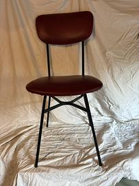 sedie vintage pelle - rosso mattone