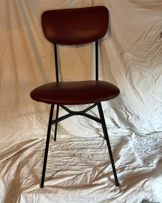 sedie vintage pelle - rosso mattone