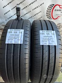 2 PNEUMATICI 195/55 R16 GOODYEAR ESTIVE SEMINUOVE
