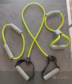 Set 3 elastici tubing con maniglie per allenamento