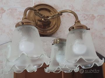 Applique in ottone 2 luci