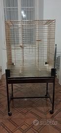 Gabbia per pappagalli con supporto e ruote