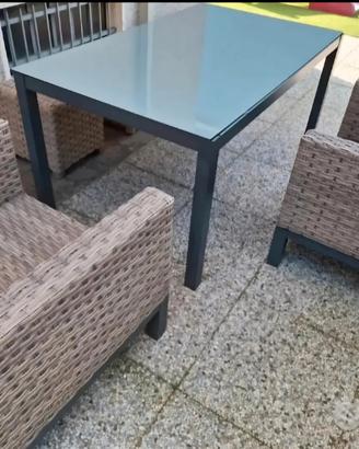 set lounge brogan tavolo+poltrone e pouf