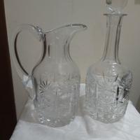 caraffa e bottiglia con tappo in cristallo nuovi 