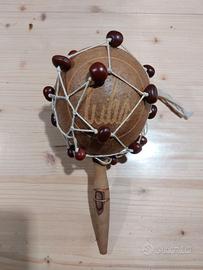 Maracas cubane in legno e cocco, vintage