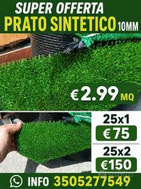 Prato sintetico drenante 10mm €2.99 mq