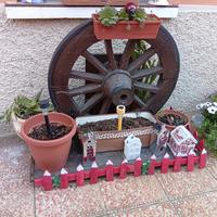 ruota di carro portafiori 