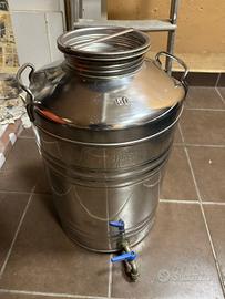 Fusto ACCIAIO inox 50 L. con rubinetto (Olio ecc)