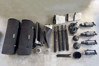 Kit 4 luci fotografiche Bowens 500C + accessori