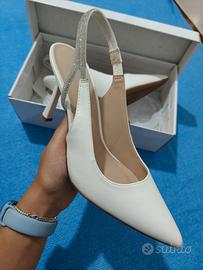 scarpe bianche con tacco