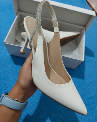 scarpe bianche con tacco