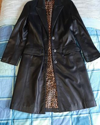 giacca in pelle nera