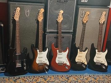 Chitarra elettrica tipo fender stratocaster e tele