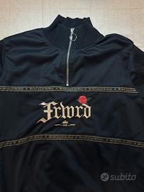 Felpa FRWRD nera con zip mezza zip streetwear