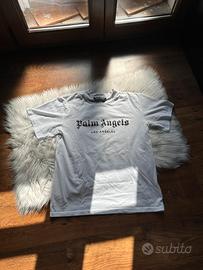 Palm Angels t-shirt bianca logo taglia M