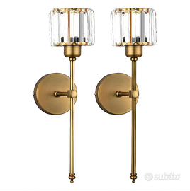 Applique n.2 cristallo K9 Ottone E27 – NUOVE