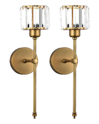 Applique n.2 cristallo K9 Ottone E27 – NUOVE