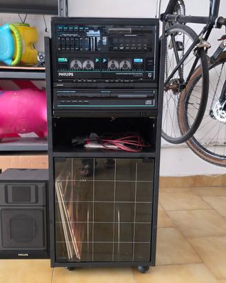 Stereo Philips vintage completo con mobile e casse