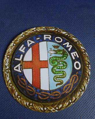 Targa pubblicitaria in latta Alfa Romeo 