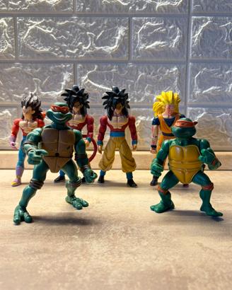 Lotto Action Figure Dragon Ball e Tartarughe